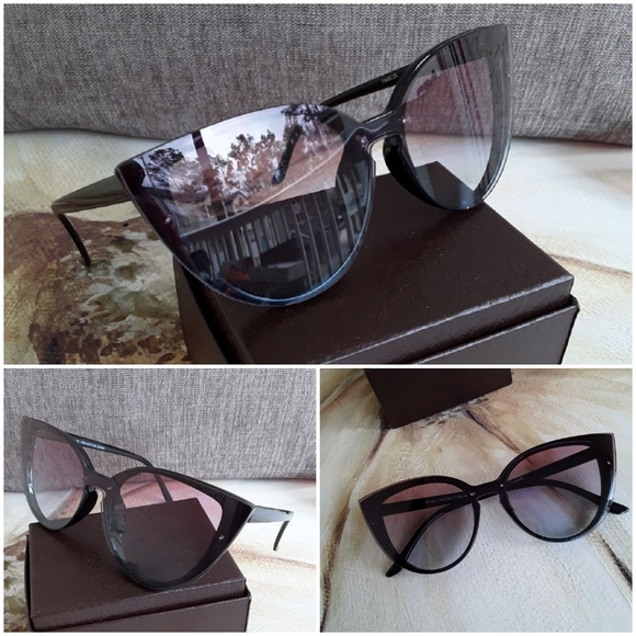 BRAND NEW 2019 CAT EYE 2 TONE CLEAR SUNGLASSES - Picture 3 of 4